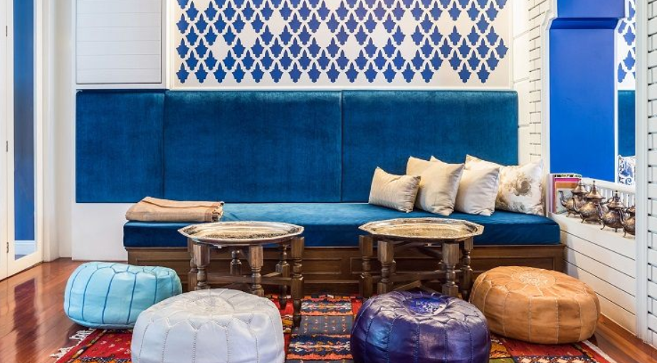 Un salon marocain en bleu